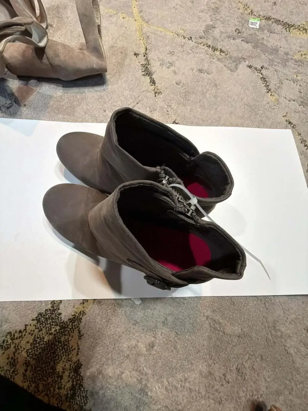 Cute Grey Boots - Ankle Boots - Wedge Boots - Booties - -